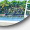 Designart - Open Window to Seashore Palms' Extra Large Seashore Metal Circle Wall Art